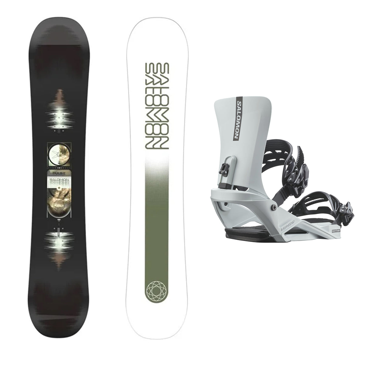 Salomon Pulse Snowboard with Salomon Rhythm Bindings Mens Snowboard Package 2026