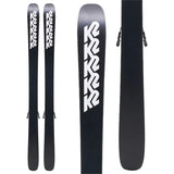 Reckoner92--Black skis with white branding on a white background