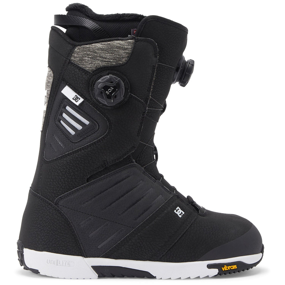 MJudge2026- Black snowboard boot with visible branding on a white background