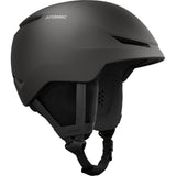 ReventLite+-Black helmet with Atomic logo on a white background