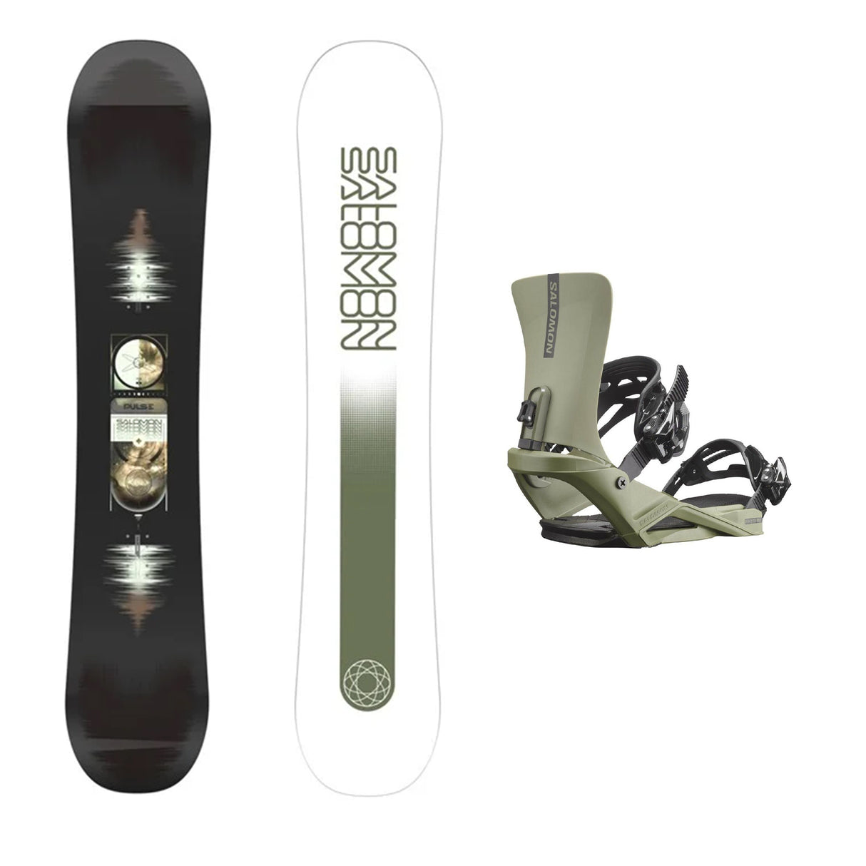 Salomon Pulse Snowboard with Salomon Rhythm Bindings Mens Snowboard Package 2026