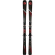 Peregrine 80 Lowride + LR 11 TCX -Pair of black and red skis with bindings on a white background